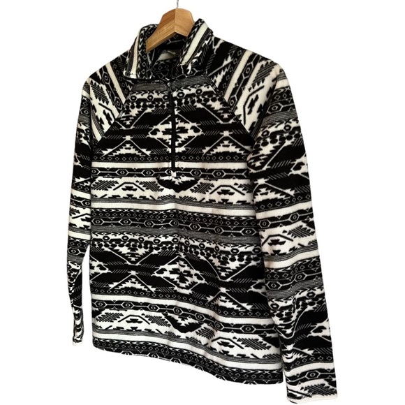 EDDIE BAUER | Lightweight Aztec Print Fleece Half Zip Sz XS - Picture 3 of 8